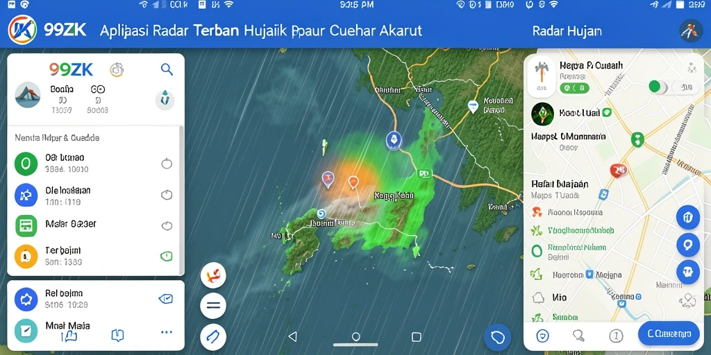 Antarmuka aplikasi Radar Hujan 99ZK yang informatif dan user-friendly.