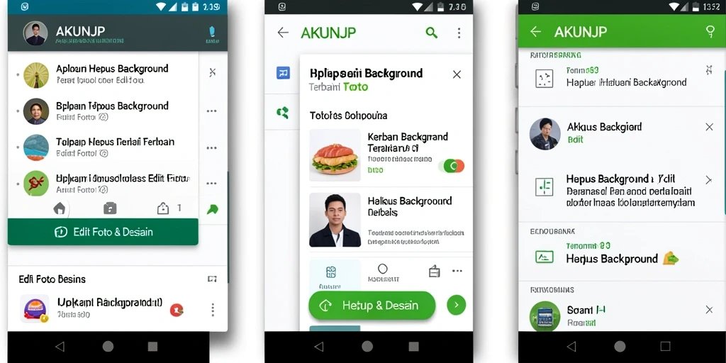 Tampilan antarmuka utama AKUNJP untuk menghapus background.