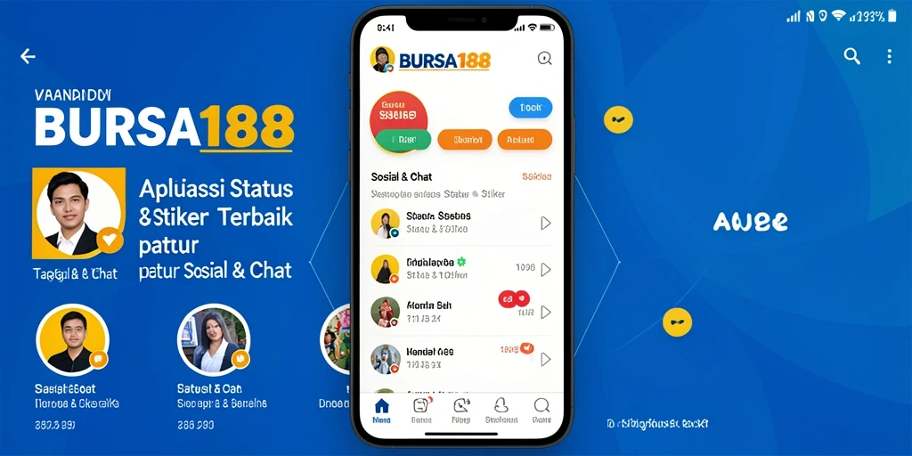 Antarmuka aplikasi BURSA188 dengan berbagai pilihan sticker menarik.