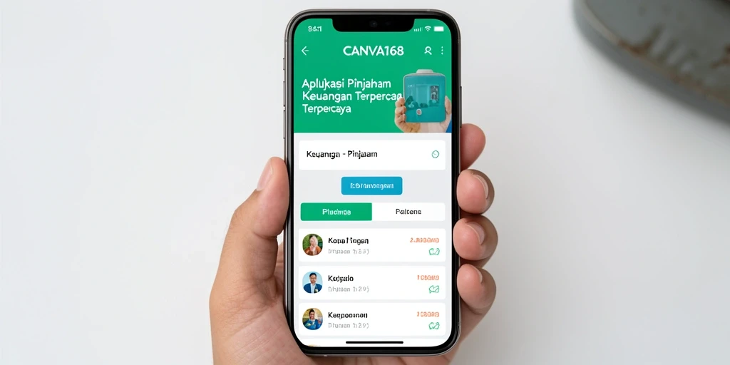 Antarmuka aplikasi CANVA168 yang modern dan mudah digunakan untuk pengajuan pinjaman.