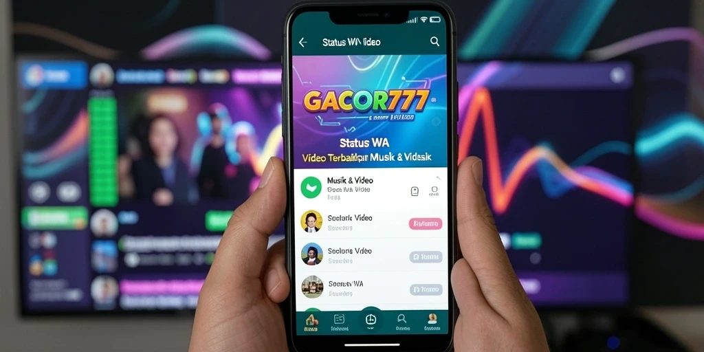 Antarmuka GACOR777 menampilkan video musik menarik untuk status WA.