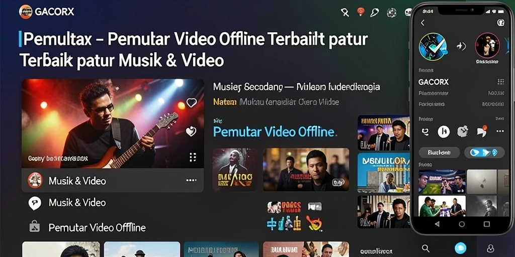 Antarmuka GACORX menampilkan pemutar video yang intuitif dan responsif.