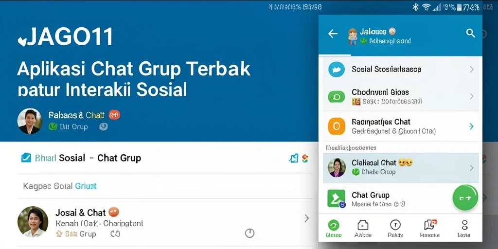 Antarmuka JAGO11 yang menampilkan fitur Chat Grup yang interaktif dan menarik.