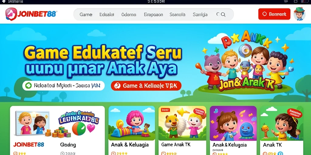 Antarmuka pengguna aplikasi GAME ANAK TK yang ceria dan interaktif.