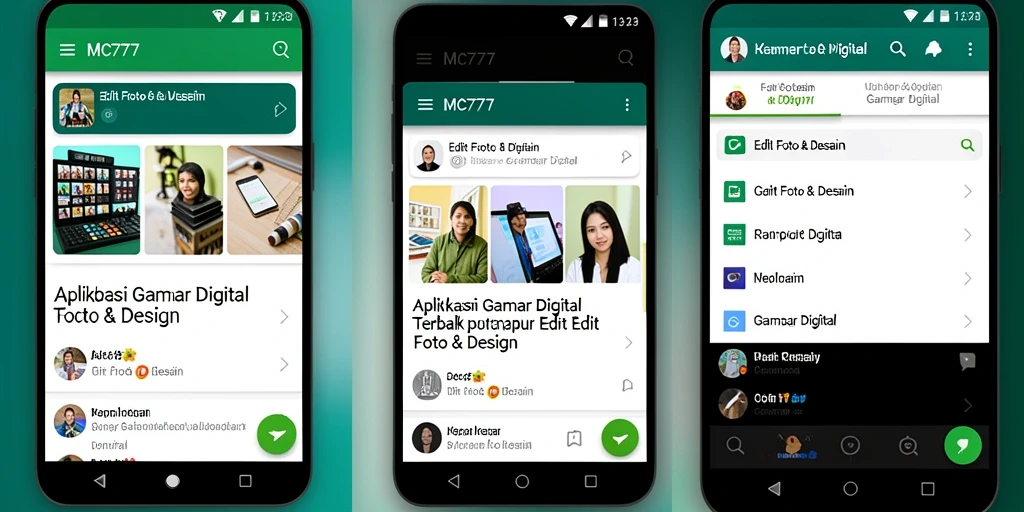 Screenshot MC777 dengan antarmuka pengguna yang intuitif dan fitur editing lengkap.
