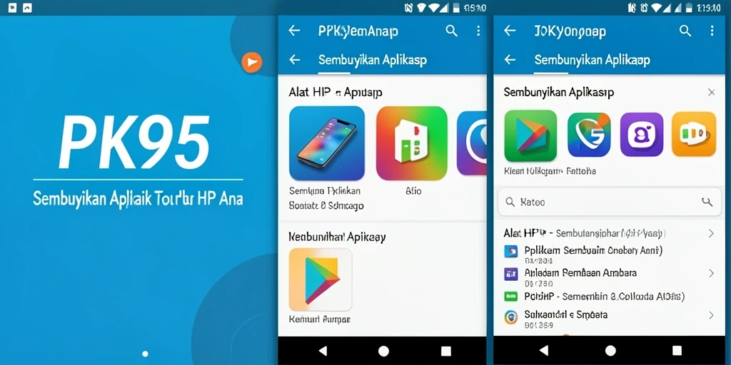Antarmuka pengguna PK95 yang intuitif untuk menyembunyikan aplikasi.