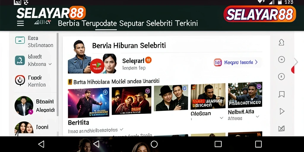 Antarmuka modern dari aplikasi hiburan selebriti SELAYAR88.