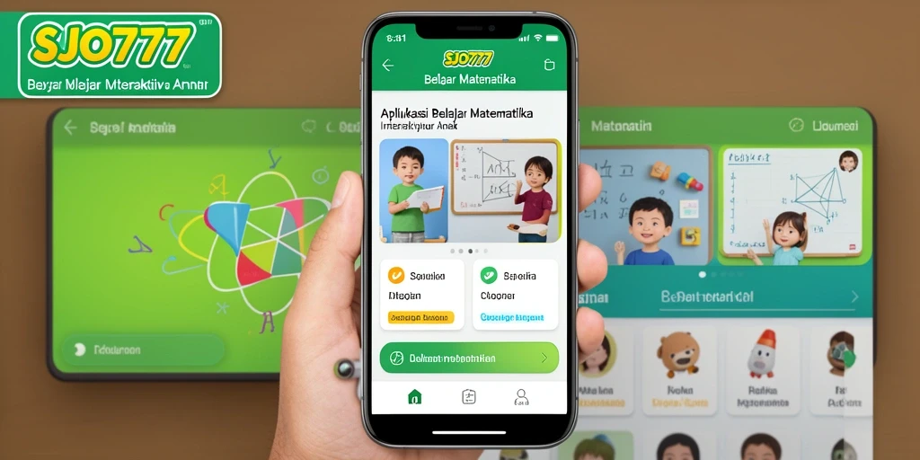 Tampilan antarmuka SJO777 yang ramah anak saat belajar matematika.