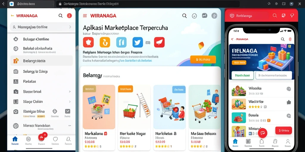 Tampilan antarmuka utama WIRANAGA yang user-friendly untuk belanja online.