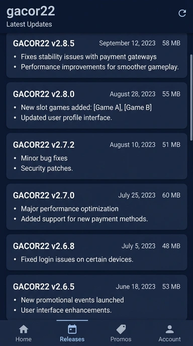 Riwayat Versi Gacor22 untuk Pengguna Android